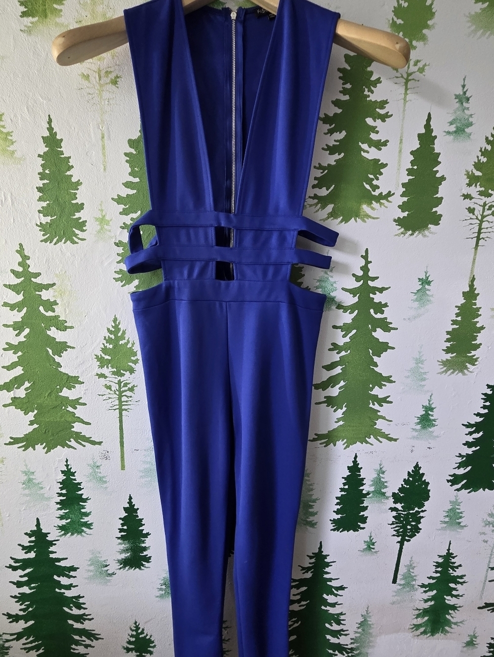 Fashion Nova Cobalt Blue Strappy Cutout Jumpsuit